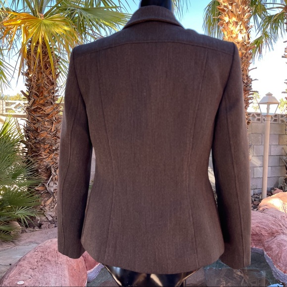Le Suit Petite Size:4P Brown Short Blazer - Picture 10 of 12